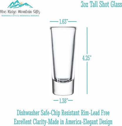 Custom Engraved Shot Glass – 2oz Tall Clear Glass – Personalized Gift for Wedding Party – Classic Etched Barware Keepsake for Groomsmen, Bridesmaids, and More (8)