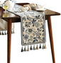 Decorative Linen Table Runner 87 Inches Long,Chinoiserie Blue Floral Cloth Runner for Coffee Table Decor Tabletop Table Runners for Kitchen,Dining,Party,Home,Christmas,12"*87"
