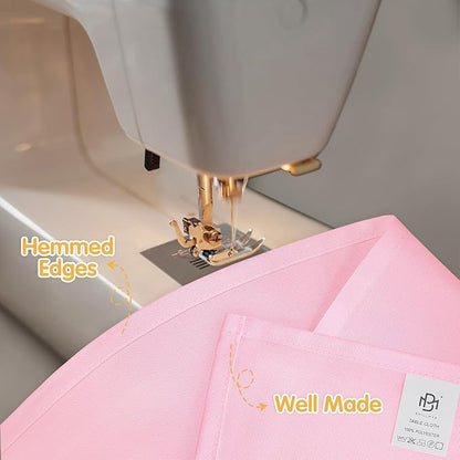 BRILLMAX 4 Pack Pink Tablecloths for 8 Foot Rectangle Tables 90 x 156 Inch - 8ft Rectangular Bulk Linen Polyester Fabric Washable Cloth Cover for Wedding Reception Banquet Birthday Party