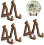 Plate Display Stand, 3 Pack 8 Inch Plate Holder for Displaying, Decorative Picture Frame Dish Photo Plaque Platter Wood Stand