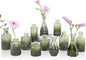 Green Glass Bud Vases Set of 12, Mini Flower Vase for Centerpieces, Small Glass Vases in Bulk for Wedding Decorations, Vintage Vase for Bridal Shower, Party, Recepetion, Home Table Décor