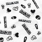 Till Death Do Us Party Confetti, Glitter Halloween Bachelorette Party Table Decorations, Skull Ring Heart Confetti for Gothic Halloween Bachelorette Weeding Bridal Shower Party Decorations（115pcs）