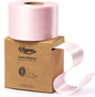 Light Pink Satin Ribbon 2.5 Inch Double-Faced Valentines Day Ribbons for Flower Bouquet Gift Wrapping Party Decor Wedding Invitation DIY Craft, 25 Yards