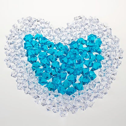 820 PCS Blue Fake Ice,0.43x0.55 Inch,1.1 lbs Acrylic Crystal Gemstones for Decoration, Photography, Vase Filling, and Parties,Non-Toxic and Reusable