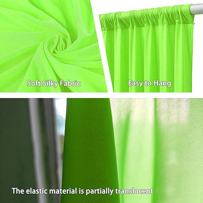 10 x 7 Feet Light Green Backdrop Curtain for Partie, Background Curtains for Photoshoot, Birthday, Wedding, Halloween, Thanksgiving, Christmas Day, New Year Party Decorations 5Ft x 7Ft, 2 Panels