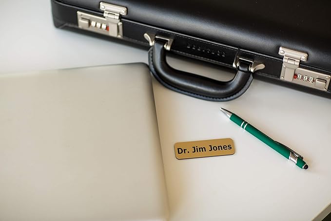 Custom Engraved Name Tag Badges – Personalized Identification with Pin or Magnetic Backing, 1 Inch x 3 Inches, White/Pine Green