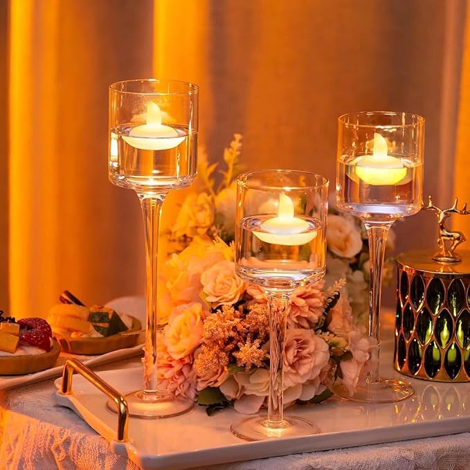 48pcs Warm White Flameless Waterproof LED Floating Tealights Candles for Aquatic Ambiance - Wedding, Party, Spa
