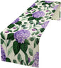 Spring Hydrangea Flower Table Runner, Seasonal Summer Plants Eucalyptus Leaves Purple Florals Dinner Runner for Home Kitchen Dining Table Party Holiday Decoration 13"x36"