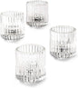 Serene Spaces Living Set of 4 Clear Ribbed Glass Votive Holders, Perfect for Weddings and Home Décor, Measures 2.25" Tall and 2" Diameter