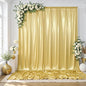 gogoparti 10x10FT Gold Sequin Backdrop Curtain - 2 Panels of 5x10FT Wrinkle-Free Glitter Drapes for Photography, Birthdays, Weddings & Graduations