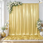 gogoparti 10x14FT Gold Sequin Backdrop Curtain - 2 Panels of 5x14FT Wrinkle-Free Reusable Glitter Drapes for Photography, Weddings, Birthdays & Parties
