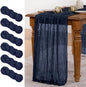 MLMW 6 Pack Navy Blue Table Runner Cheesecloth Boho Gauze Rustic Cheese Cloth Table Runner 160 inch Sheer 13.3ft for Graduation Wedding Party Baby Bridal Shower Birthday