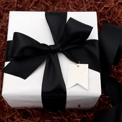 Black Solid Satin Ribbon 2 Inch 25 Yards Solid Polyester Fabric Ribbon for Gift Wrapping Wedding Christmas Baby Shower Birthday Party Decoration Handmade Immortal Flower Craft