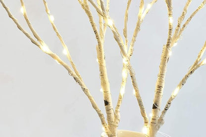 Fudios Lighted Birch Branches 18IN 70 White Willow LED with Timer Battery Operated for Christmas Party Wedding Decoration Twig Lights Outdoor