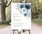 Welcome Wedding Sign Personalized, Elegant Light Blue Rose Wedding Sign Decorations Signage 12" X 18" (Small), 27" (Medium), 36" (Large), Plastic, Modern, Pole Mount, Weather