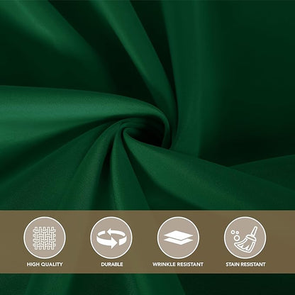 sancua Square Tablecloths 85x85 Inch Hunter Green - Fabric Table Cloth for Square or Round Tables, Washable Polyester Table Cover for Christmas Dinner, Holiday Party, Decorative Display Tables