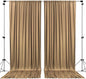 AK TRADING CO. 10 feet x 10 feet Beige Polyester Backdrop Drapes Curtains Panels with Rod Pockets - Wedding Ceremony Party Home Window Decorations