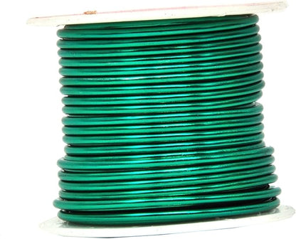 Mandala Crafts 12 Gauge Anodized Aluminum Craft Wire for Jewelry Making - 276 FT Colored Flexible Silver Copper True Blue Black Red Kelly Green Wire - Bendable for Bonsai Armature Crafting Sculpting