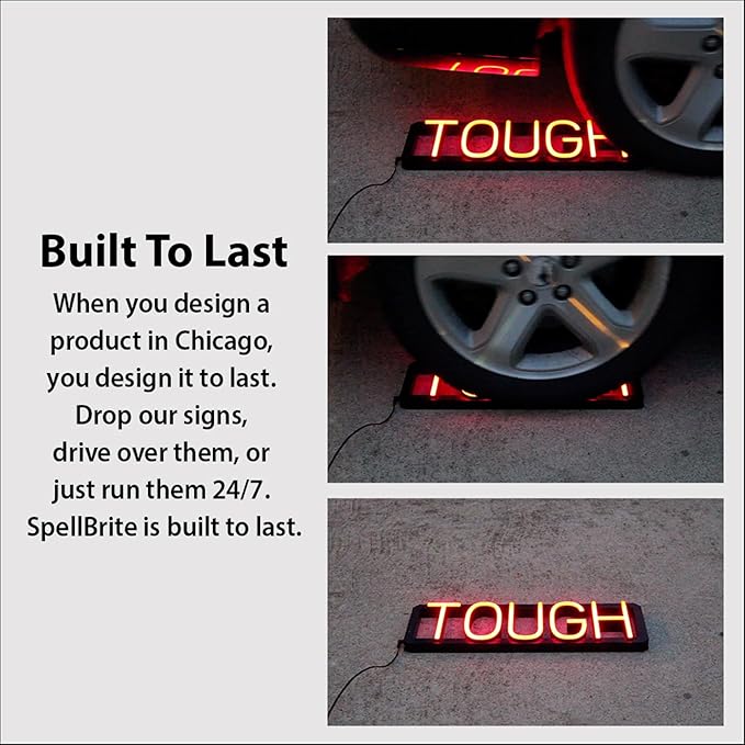 SpellBrite BEER Sign | Beer-Related Sign with Neon Look, Green LED Light Source | 15.7" x 6.3"