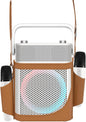 Karaoke Machine with 2 UHF Wireless Microphones with Leather Bag, IPX4 Waterproof Portable Bluetooth Speaker with Lights for Adults, Outdoor Karaoke Speaker Support Bluetooth/AUX/USB/PC (White)