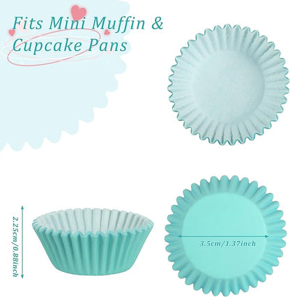 1.4 inch 1000-Count Mini Cupcake Liners Bright Colorful Muffin Baking Cups, Odorless,Baking Paper Cups for Baking Candy Cooking，Upgraded & Food Grade Grease-Proof Paper (Rainbow, 1.4Inch)