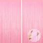 2Pack Foil Curtain Pastel Pink Backdrop Streamers Metallic Tinsel Fringe Curtains Photo Booth Props for Birthday Wedding Engagement Bachelorette Christmas Celebration Valentines Party Decorations