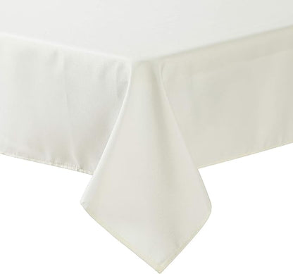 Cupuamon Square Tablecloth 90x90 inch Washable Polyester Fabric Table Cloth for Wedding Party Dining Banquet Decoration（90x90,Ivory）