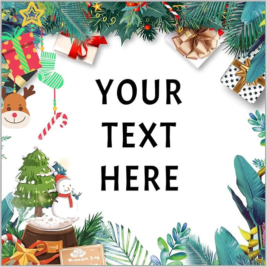 100-1000pcs Custom Stickers Merry Christmas Stickers Personalized Labels Adhesive Xmas Decorative Envelope Seals Stickers for Cards Gift Boxes(VSquare-4)