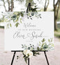 Welcome To Our Wedding Sign, Welcome To Our Wedding Sign With Stand, Custom Greenery Wedding Welcome Sign - Elegant Eucalyptus Wedding Welcome Sign