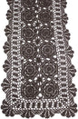 KEPSWET Cotton Handmade Crochet Lace Table Runner Dark Brown Rectangle Coffee Table Dresser Decor (14x60 inch)
