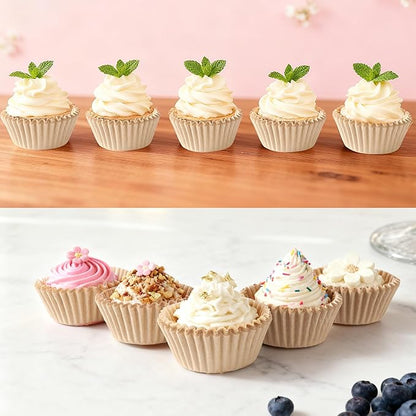 2 inch 1000-Count Mini Cupcake Liners Bright Colorful Muffin Baking Cups, Odorless,Baking Paper Cups for Baking Candy Cooking，Upgraded & Food Grade Grease-Proof Paper (Brown, 2 Inch)