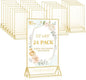 EHWINE 24 Pack Acrylic Sign Holder 5.5 x 8.5, Double Sided Gold Picture Frame Stand up Table Top Sign Holders, Clear Display Stand Menu Flyer Holder for Wedding Party