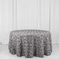 Efavormart 120" Wholesale Round Table Cover Silver Grandiose Rosette 3D Satin Tablecloth for Wedding Party Event Decoration
