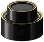100PCS Black Plastic Plates Set with Gold Rim, 50 10.25 inch Dinner Plates and 50 7.5 inch Dessert Plates, Premium Disposable Plates forfor Party, Wedding, Holiday,And Halloween