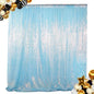 ShinyBeauty Aqua Photo Backdrop - 7FTx7FT Sequin Sparkle Iridescent Mermaid Fabric Photograph Aqua Blue Birthday Wedding Background