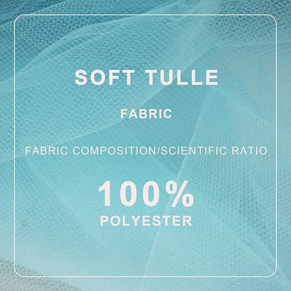 Light Blue Tulle Fabric Roll Spool Bolt (54 Inch by 40 Yards) Large Tulle Wedding Party Decoration, Tutu Skirt, Table Runner, Gift Wrapping, Bridal Shower, Soft & Drape (Baby Blue)