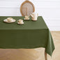 Solino Home Olive Linen Tablecloth 60 x 120 Inch - 100% Pure Linen Hemstitch Table Cloth for Rectangle Tables - Classic Hemstitch, Machine Washable Tablecloth for Fall, Autumn, Thanksgiving