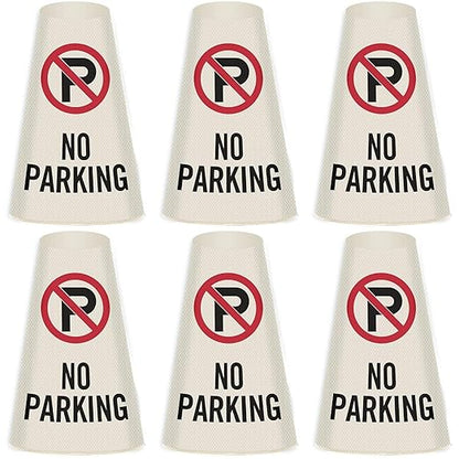 SmartSign 6-Pack "No Parking" Reflective Cone Message Sleeve Collar with Symbol, 360-Degree Visibility, Non-Adhesive Vinyl Signs for Traffic Safety Cones, 3-Side Print [Cone Not Included]