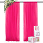 DUOBAO Hot Pink Chiffon Backdrop Curtains - 2 Panels 29"x96" - Wedding Sheer Backdrops for Elegant Living Room Voile Window Drapes Photography Wedding Ceremony Decor