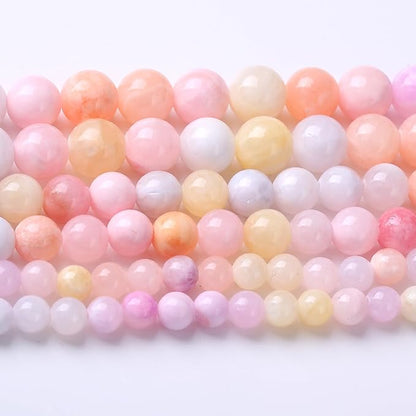 Colorful Rice Topaz Stone Beads Gemstone Round Crystal Energy Jade Beads Stone Beads for Jewelry Making DIY Bracelet Necklace Jewelry Making 1 Strand 15.5inch 4MM