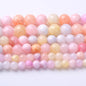 Colorful Rice Topaz Stone Beads Gemstone Round Crystal Energy Jade Beads Stone Beads for Jewelry Making DIY Bracelet Necklace Jewelry Making 1 Strand 15.5inch 35PCS 10MM