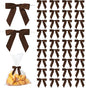 50Pcs Brown Twist Tie Bows for Gift Wrapping 2.5" Satin Ribbon Bow for Treat Bags Balloons Birthday Party Favors Wedding Decorations