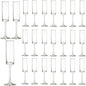 24 Pieces Clear Champagne Flutes 6 OZ Straight Sided Wine Glasses Champagne Long Stem Drinking Colored Glasses,Set of 24 Hand Blown Champagne Flutes Goblets for Wedding Cocktail Cups,Cava, Prosecco