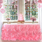 Luxury Organza Mesh Table Skirt Draping Floating Romance - Perfect for Bridal Showers, Birthday Weddings - Clear Flowing Decoration for a Wonderful Main Cake Table (Watermelon Red-6ft, 72" L×30" H)