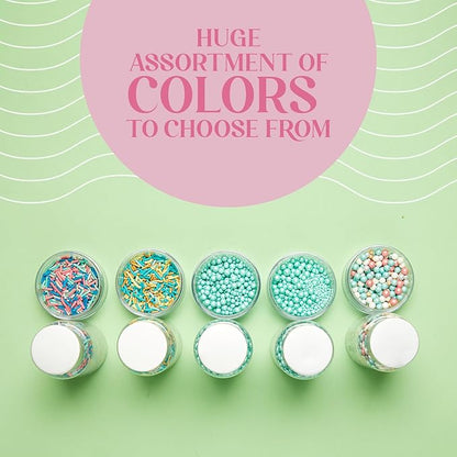 Confect Sprinkles | Under the Ocean Disco Ball Mashup Sprinkles Mix Sea Green, Cyan & Teal Dragees Parrot Green Sparkling Sugar for Cakes & Cupcakes Decoration Assorted pack of 5 | Dairy-Free, Palm Oil-Free - 5 Oz