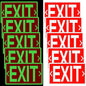 10 Pcs Glow in the Dark Exit Signs for Business 12 x 7 Inch Photoluminescent Signs Stickers for Indoor Outdoor for Business, Office, Warehouse (with Arrows)