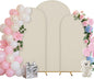 Wedding Arch Covers Arch Backdrop Cover Arch Stand Covers 7.2FT 6.6FT 6FT Set 3 Arch Cover Spandex Fabric Stretchy Backdrop for Wedding Birthday Party Decoration Baby Shower (Off-White)