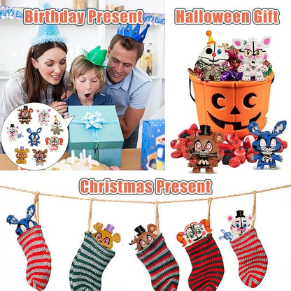 lasama Action Figures, 8Pcs Game Figurines Toys with 50PCS Sticker for Video Games Fans, 2.6 Inch Collectible Playset for Boys and Girls for Cake Toppers Decorations