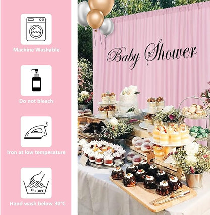 Pink Backdrop Curtain for Parties Rod Pocket Pink Curtains Photography Backdrop Drapes Privacy Fabric Decoration for Birthday Party Wedding Baby Shower Home Decor, 5ft x 7ft, 2 Panels