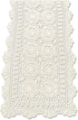 KEPSWET Cotton Handmade Crochet Lace Table Runner Beige Rectangle Coffee Table Dresser Decor (14x60 inch)